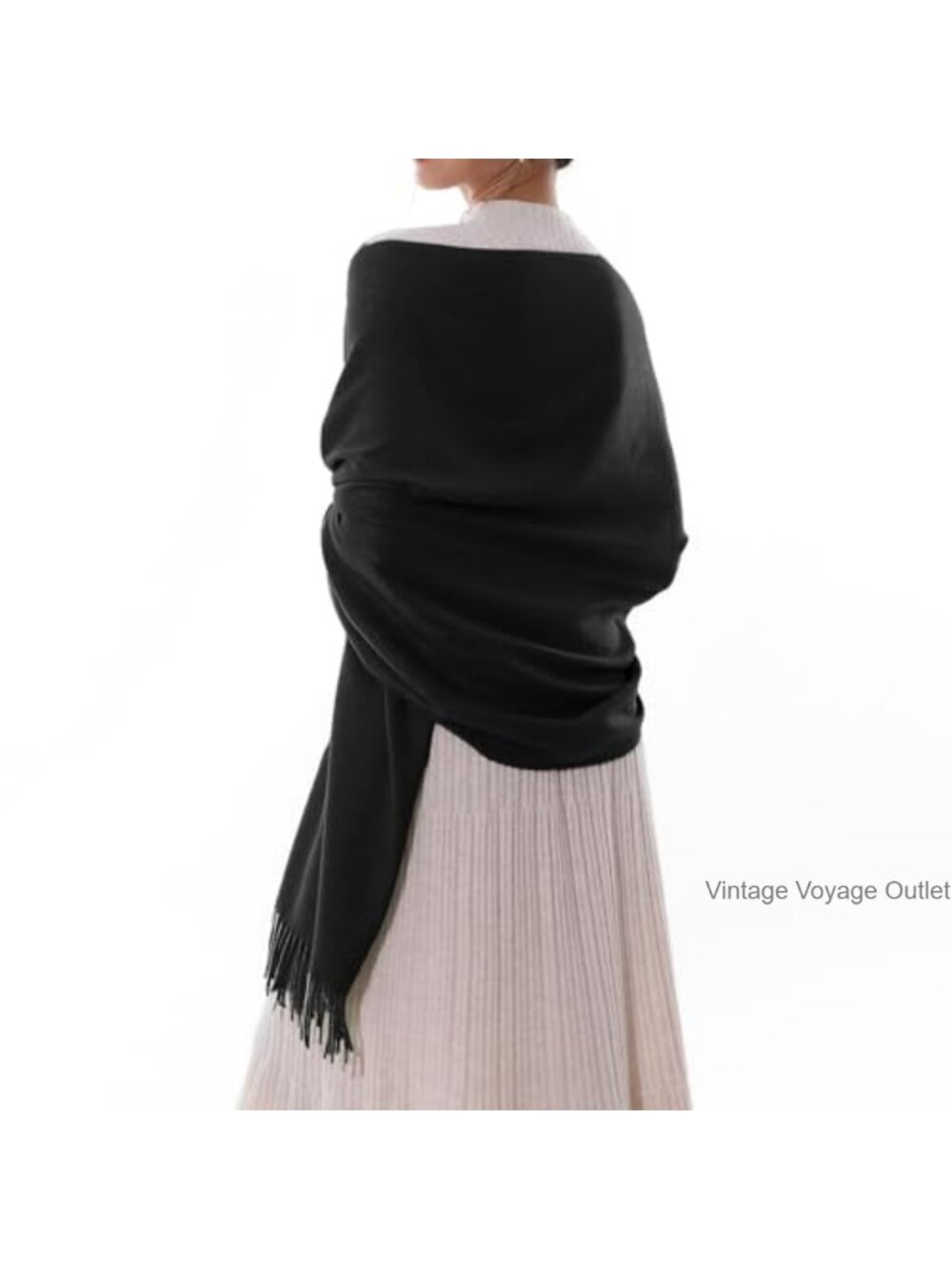Oversized Pashmina Shawl Wrap Herringbone Large Soft Winter Scarf